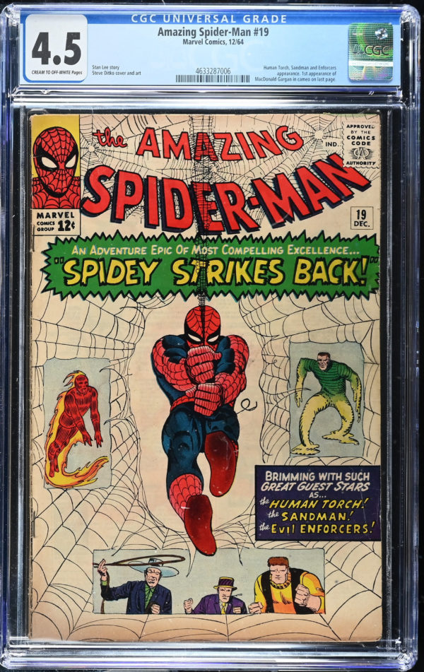 <b>CGC Graded [4.5] Marvel<Br>Amazing Spider-Man #19</b><br><p style="font-size:10px"> 1st App Macdonald Gargan</p>