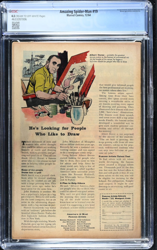<b>CGC Graded [4.5] Marvel<Br>Amazing Spider-Man #19</b><br><p style="font-size:10px"> 1st App Macdonald Gargan</p> - Image 2