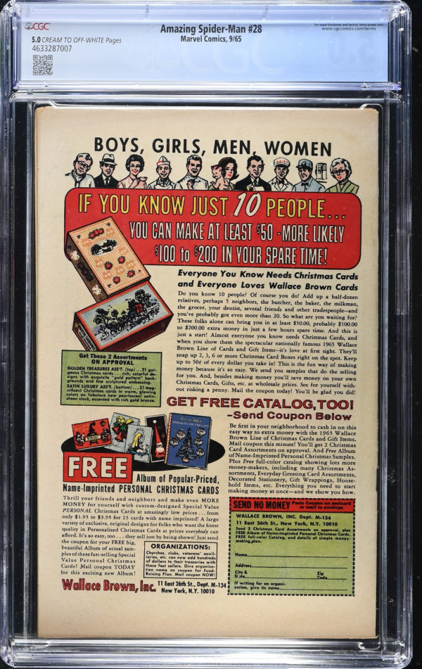 <b>CGC Graded [5.0] Marvel<Br>Amazing Spider-Man #28</b><br><p style="font-size:10px"> 1st App & Origin of Molten Man</p> - Image 2