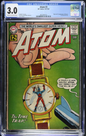 <b>CGC Graded [3.0] DC<Br>Atom #3</b><br><p style="font-size:10px"> 1st App of Chronos</p>