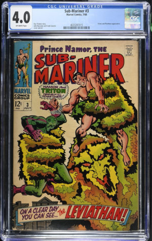 <b>CGC Graded [4.0] Marvel<Br>Sub-Mariner #3</b><br><p style="font-size:10px"> Silver Age</p>