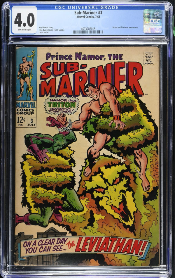 <b>CGC Graded [4.0] Marvel<Br>Sub-Mariner #3</b><br><p style="font-size:10px"> Silver Age</p>