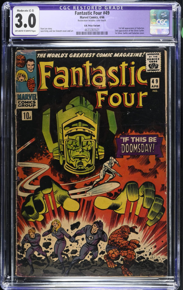 <b>CGC Graded [3.0] Marvel<Br>Fantastic Four #49</b><br><p style="font-size:10px"> 1st Full App of Galactus</p>