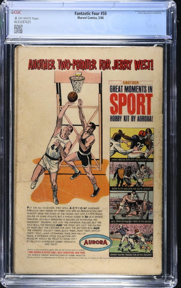 <b>CGC Graded [0.5] Marvel<Br>Fantastic Four #50</b><br><p style="font-size:10px"> Classic Silver Surfer Cover</p> - Image 2