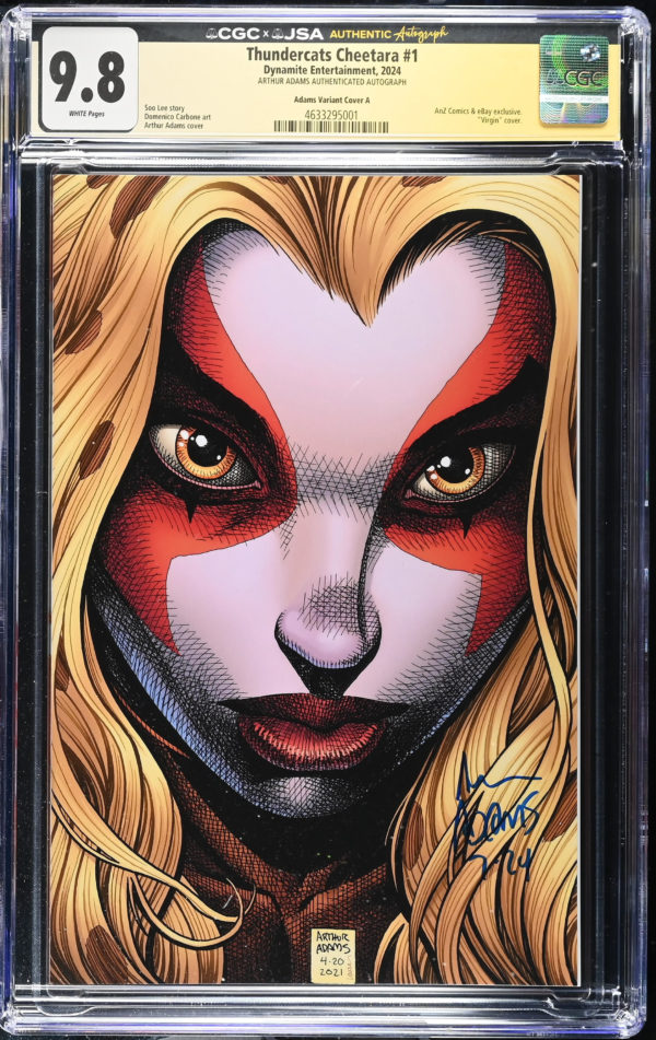 <b>CGC Graded [9.8] Dynamite<Br>Thundercats Cheetara #1</b><br><p style="font-size:10px"> Signature Series: Arthur Adams</p>