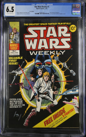 <b>CGC Graded [6.5] Marvel<Br>Star Wars Weekly #1</b><br><p style="font-size:10px"> With Free Gift</p>