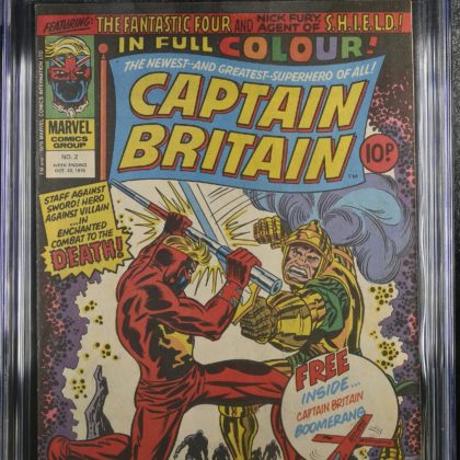 CGC Graded [7.0] MarvelCaptain Britain #2 1976 with Boomerang