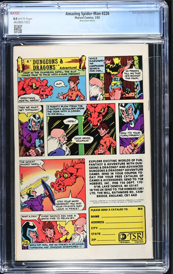 <b>CGC Graded [8.0] Marvel<Br>Amazing Spider-Man #226</b><br><p style="font-size:10px"> Black Cat App</p> - Image 2