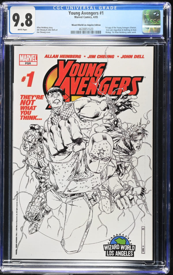 <b>CGC Graded [9.8] Marvel Young Avengers #1</b><br><p style="font-size:10px"> 1st App Wizard World LA Sketch</p>