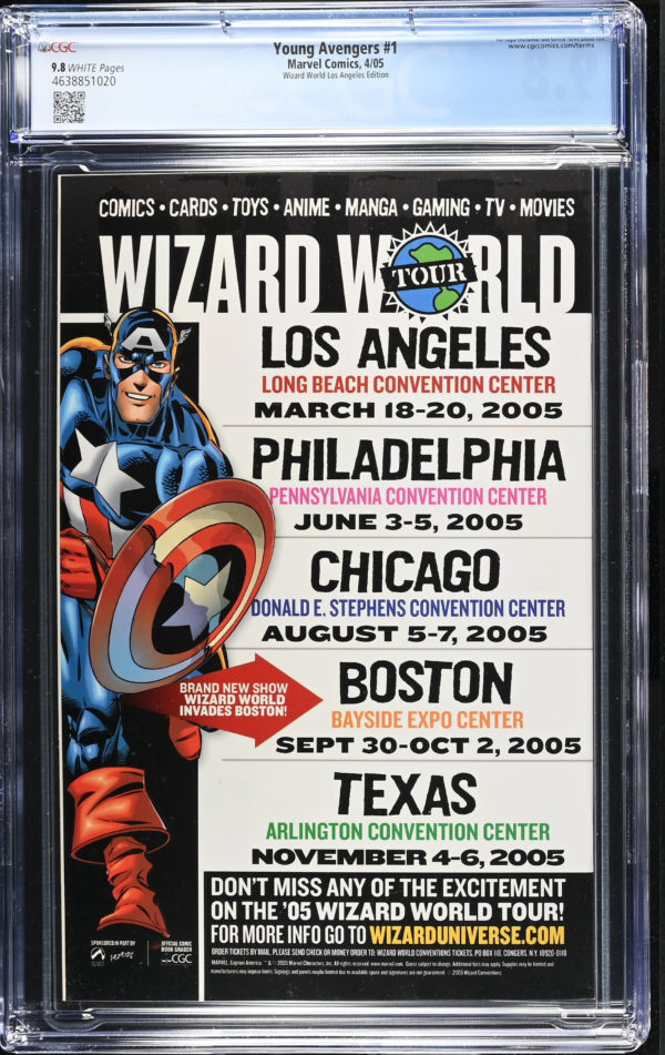 <b>CGC Graded [9.8] Marvel Young Avengers #1</b><br><p style="font-size:10px"> 1st App Wizard World LA Sketch</p> - Image 2