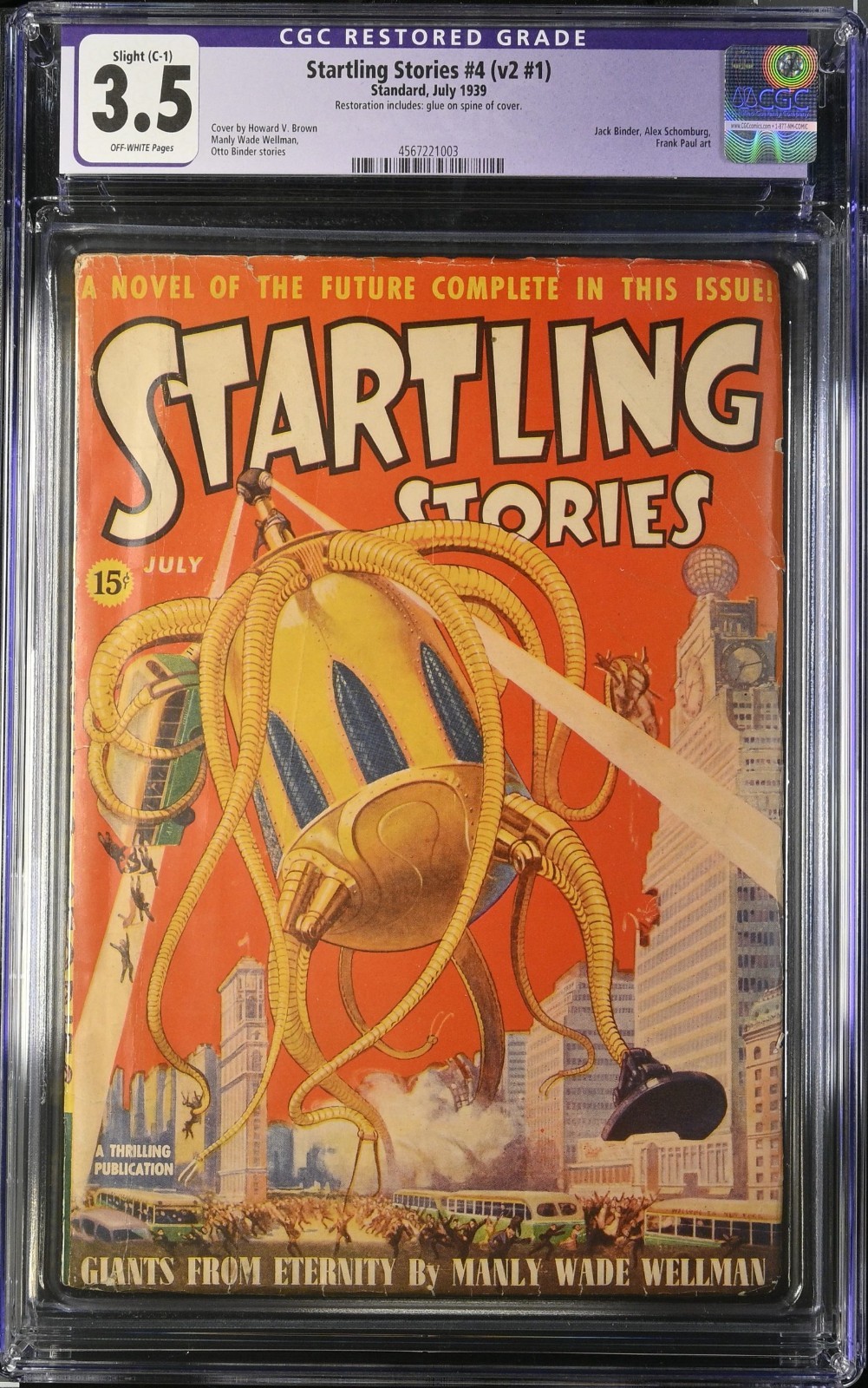 CGC Graded 3.5 Standard Startling Stories #4 Vol 2 1939 Pulp Golden Age
