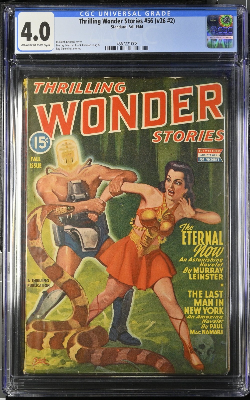 CGC Graded 4.0 Standard Thrilling Wonder Stories #56 Vol 26 1944 Pulp Golden Age