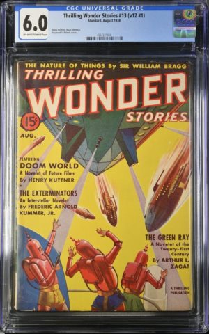 CGC Graded 6.0 Standard Thrilling Wonder Stories #13 Vol 12 1938 Pulp Golden Age