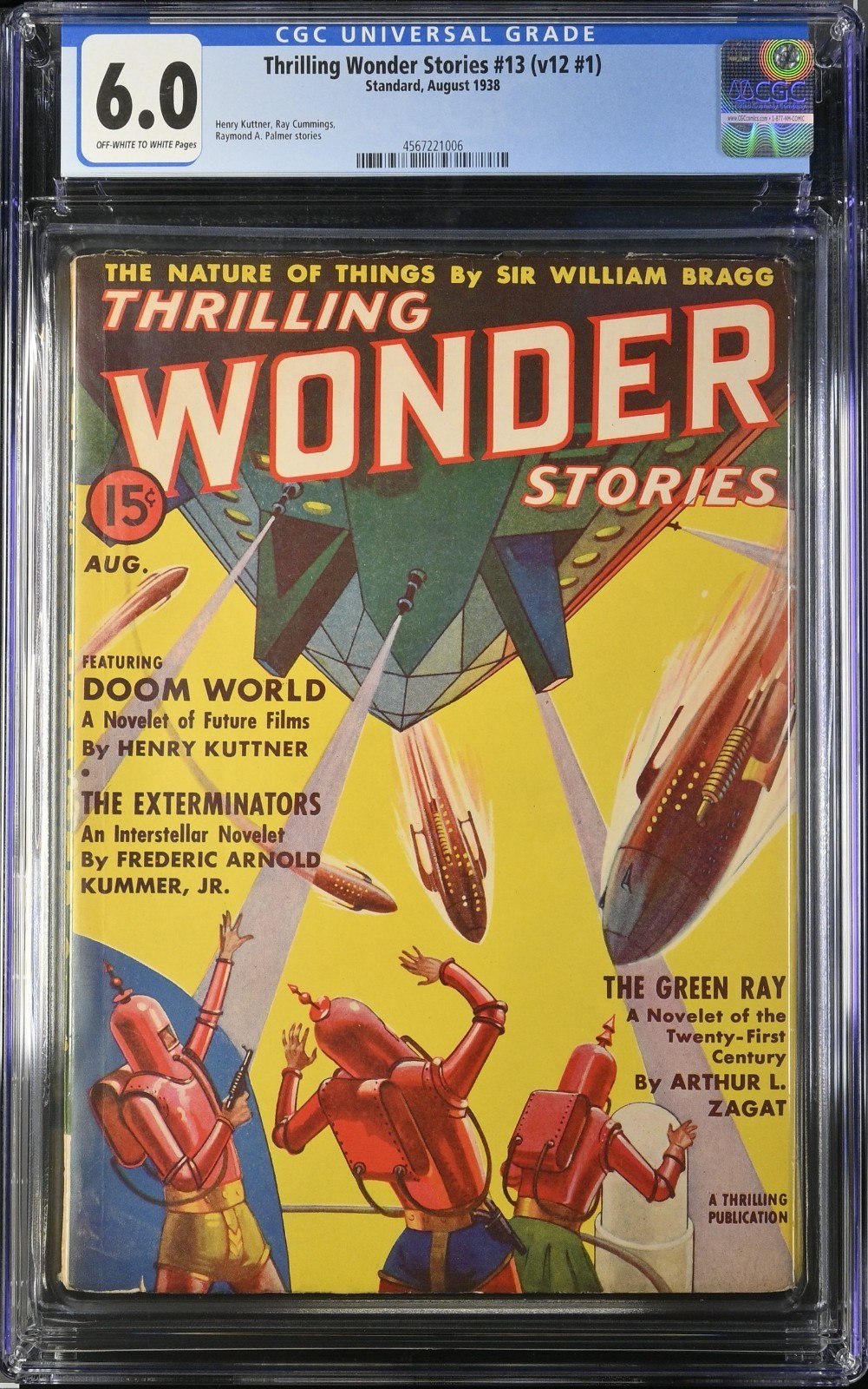 CGC Graded 6.0 Standard Thrilling Wonder Stories #13 Vol 12 1938 Pulp Golden Age