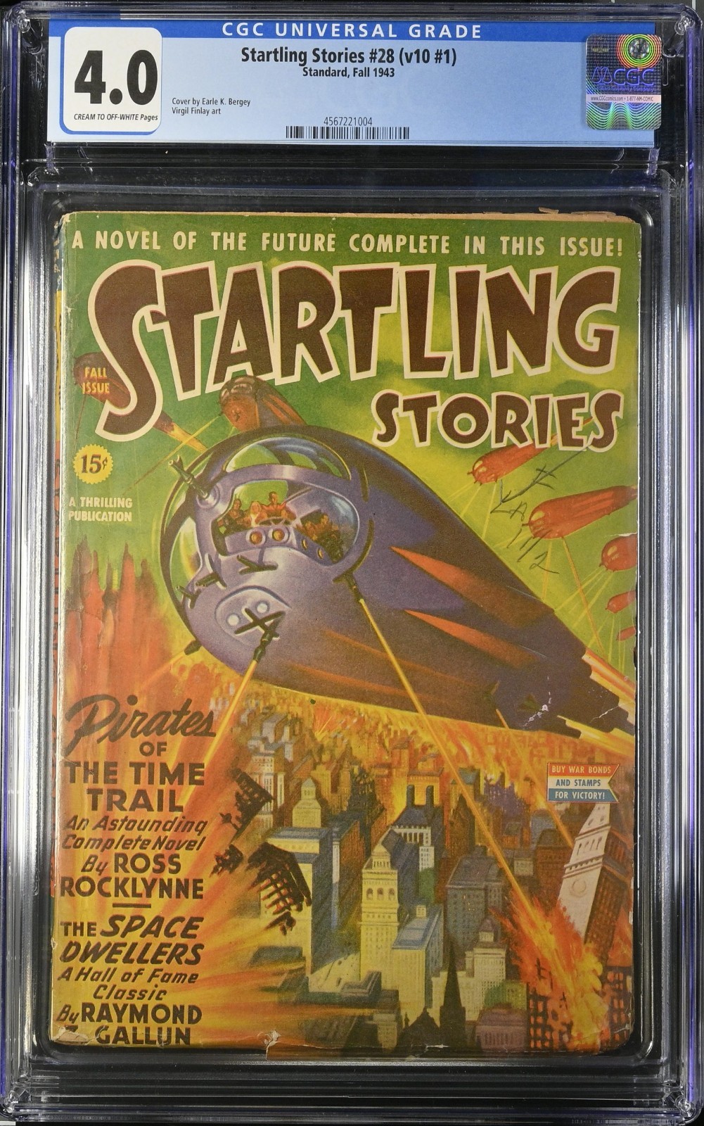 CGC Graded 4.0 Standard Startling Stories #28 Vol 10 1943 Pulp Golden Age