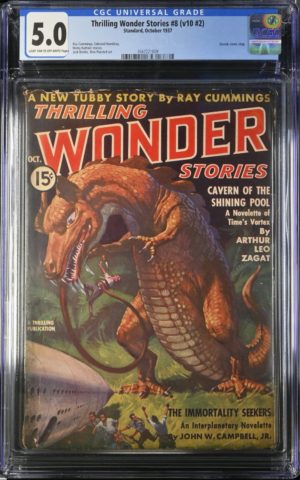 CGC Graded 5.0 Standard Thrilling Wonder Stories #8 Vol 10 1937 Pulp Golden Age