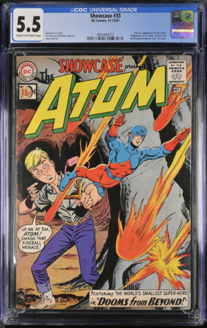 <b>CGC Graded [5.5] DC Showcase Atom #35</b><br><p style="font-size:10px"> 2nd SA App Atom</p>