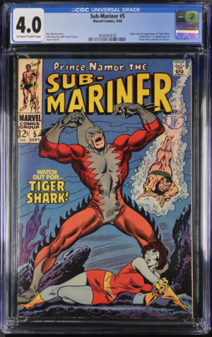 <b>CGC Graded [4.0] Marvel Sub-Mariner #5</b><br><p style="font-size:10px"> 1st App Tiger Shark</p>