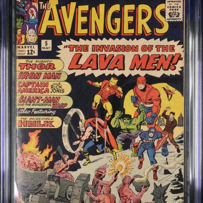 CGC Graded [5.5] Marvel Avengers #5 Lava Men 1964