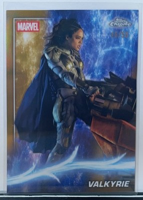 Marvel Topps Chrome 2025 Rare Valkyrie #74 Gold Refractor 46/50 Trading Card