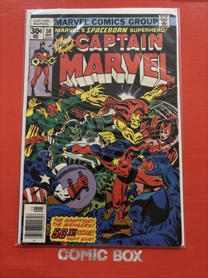 Marvel Comics Captain Marvel #50 1977 Bronze Age 1st App Dr. Minena Newsstand