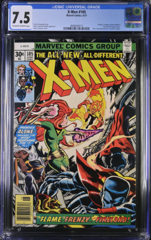 <b>CGC Graded [7.5] Marvel<br>X-Men #105</b><br><p style="font-size:10px"> Bronze Age</p>