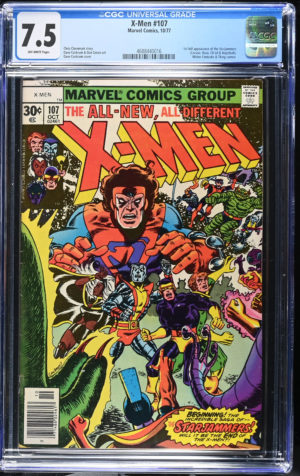 <b>CGC Graded [7.5] Marvel<br>X-Men #107</b><br><p style="font-size:10px"> 1st App Starjammers</p>