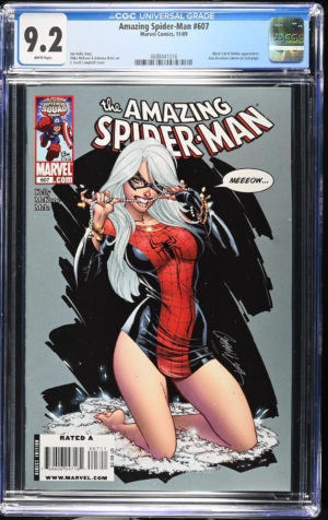 <b>CGC Graded [9.2] Marvel<br>Amazing Spider-Man #607</b><br><p style="font-size:10px"> Classic J. Scott Campbell Black Cat Cover</p>