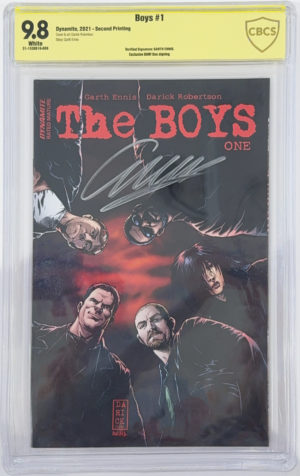 <b>CBCS Graded [9.8] Dynamite <br>The Boys #1</b><br><p style="font-size:10px">2nd Print Signed Garth Ennis</p>