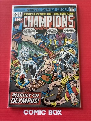 Marvel Comics The Champions #3 1975 Bronze Age Cents Assault On Olympus