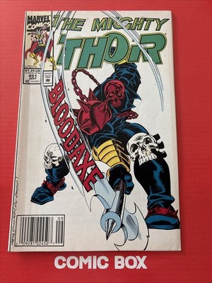 Marvel Comics The Mighty Thor #451 1992 Rare Newsstand Variant Bloodaxe - Image 2
