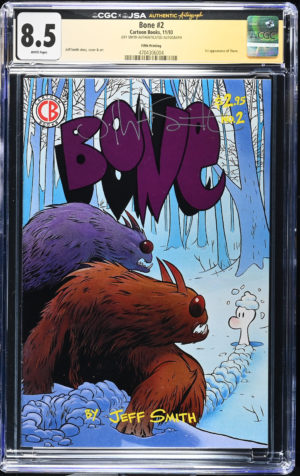 <b>CGC Graded [8.5] Cartoon Books Bone #2</b><br><p style="font-size:10px"> Signed by Jeff Smith - Fifth Printing</p>