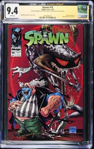 <b>CGC Graded [9.4] Image<br> Spawn #14</b><br><p style="font-size:10px"> Signed Todd Mcfarlane & Tom Orzechowski</p>