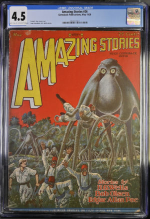 <b>CGC Graded [4.5] Gemback<br> Amazing Stories #26</b><br><p style="font-size:10px"> 1928 Pulp</p>