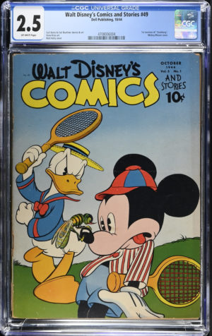 <b>CGC Graded [2.5] Dell<br> Walt Disney's Comics  #36</b><br><p style="font-size:10px"> 1st Mention of Duckburg</p>