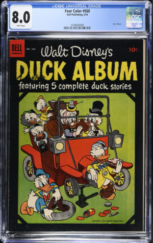 <b>CGC Graded [8.0] Dell<br> Walt Disney's Four Color #560</b><br><p style="font-size:10px"> Duck Album</p>