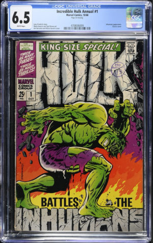 <b>CGC Graded [6.5] Marvel<br> Incredible Hulk Annual #1</b><br><p style="font-size:10px"> Classic Cover</p>