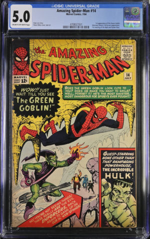 <b>CGC Graded [5.0] Marvel<br> Amazing Spider-Man #14</b><br><p style="font-size:10px"> 1st App Green Goblin</p>