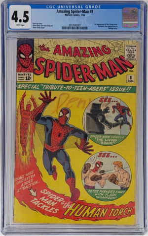 <b>CGC Graded [4.5] Marvel<br> Amazing Spider-Man #8</b><br><p style="font-size:10px"> 1st App of Living Brain</p>