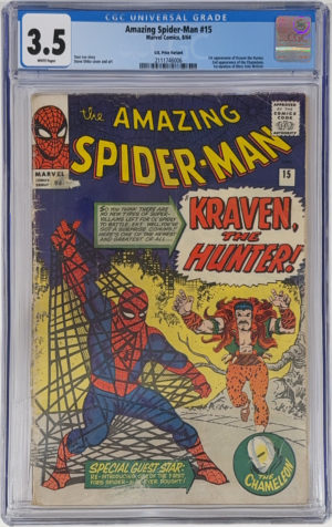 <b>CGC Graded [3.5] Marvel<br> Amazing Spider-Man #15</b><br><p style="font-size:10px"> 1st App of Kraven the Hunter</p>