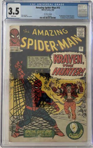 <b>CGC Graded [3.5] Marvel<br> Amazing Spider-Man #15</b><br><p style="font-size:10px"> 1st App of Kraven the Huner</p>