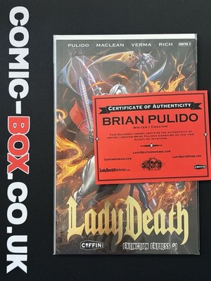 Coffin Comics Lady Death Extinction Express #1 Signed By Brian Pulido 2016 - Image 3