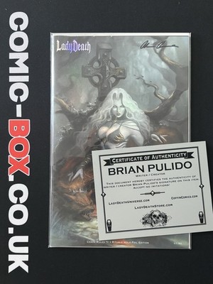 Coffin Comics Lady Death Chaos Rules #1 Rituale Holo Foil Signed Pulido LTD 80 - Image 3