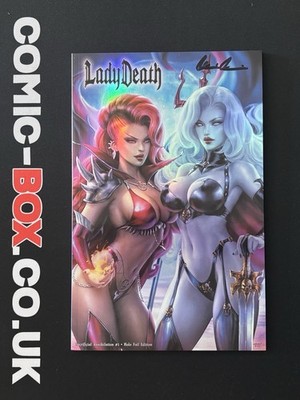 Coffin Comics Lady Death Sacrificial Annihilation #1 Holo Foil Signed Pulido