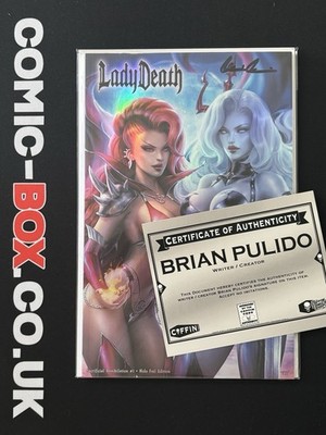 Coffin Comics Lady Death Sacrificial Annihilation #1 Holo Foil Signed Pulido - Image 3