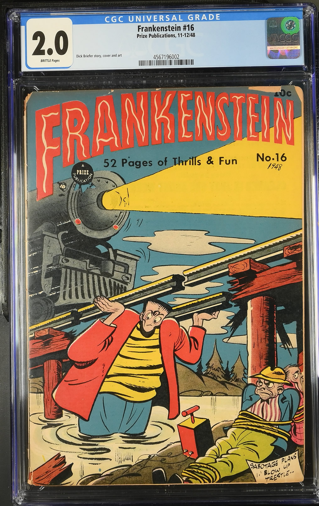Frankenstein #16 (1948) CGC 2.0 | Prize Publications