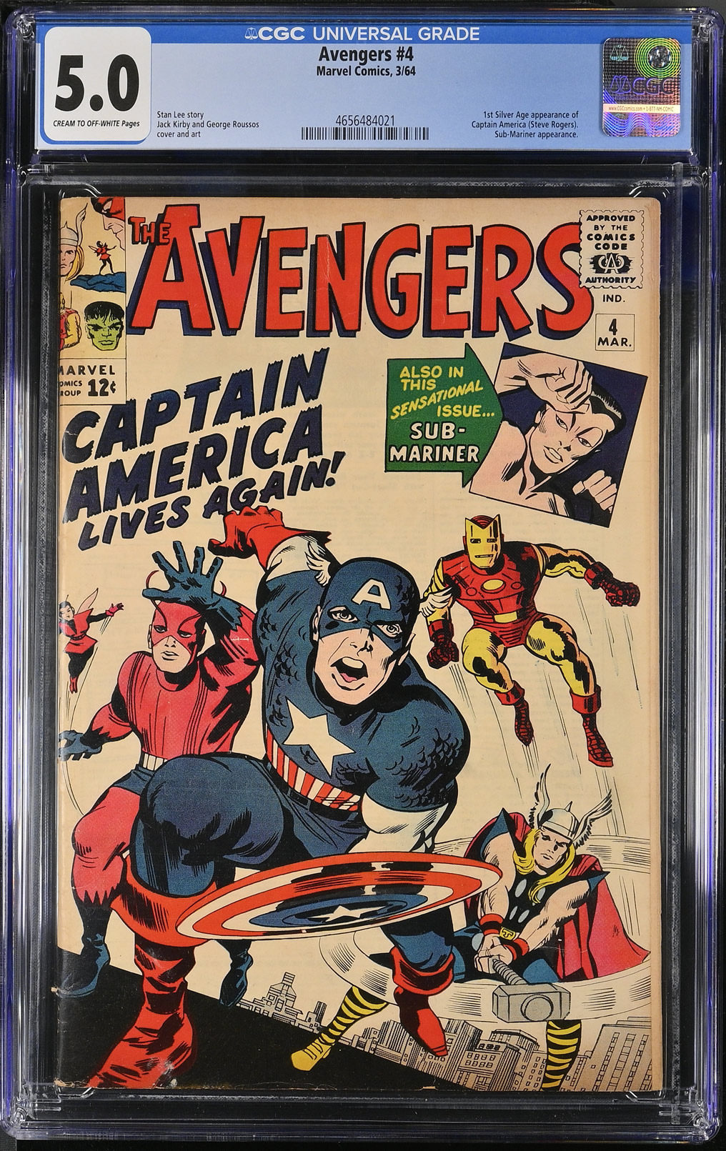 Avengers #4 (1964) CGC 5.0 | Marvel Comics