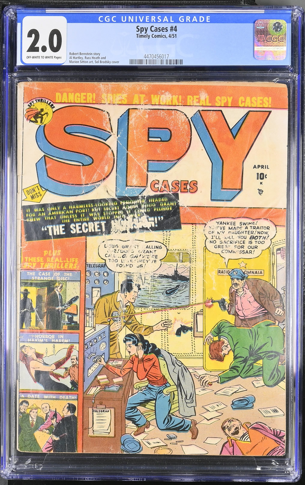 Spy Cases #4 (1951) CGC 2.0 | Timely Comics