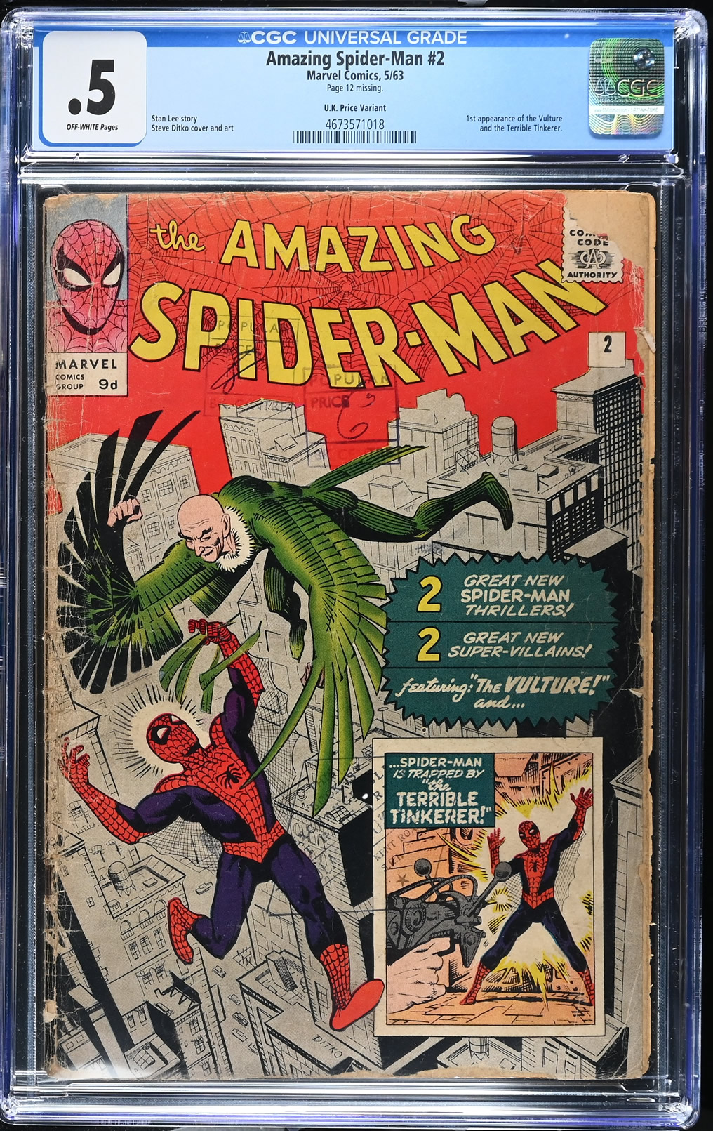 Amazing Spider-Man #2 (1963) CGC 0.5 | Marvel Comics