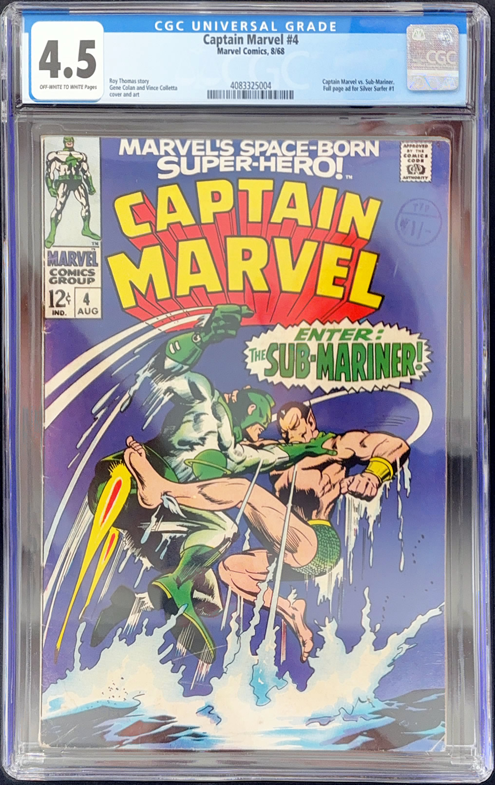 Captain Marvel #4 (1968) CGC 4.5 | Marvel Comics